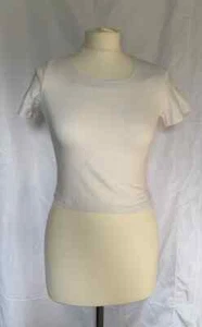 Dazy White Short Sleeved Crew Neck T Shirt Cropped Size M - Picture 1 of 3
