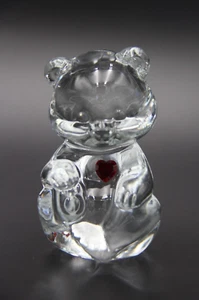 FENTON Glass Bear Ruby Heart July Birthstone Paperweight Made in USA - Picture 1 of 6