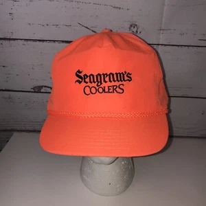 Vintage 1990s Seagrams Coolers Fluorescent Orange SnapBack Hat Cap - Bild 1 von 5
