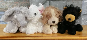 Ganz Webkinz Lot of 4 Bear Elephant Cocker Spaniel Dog Terrier Plush NO Codes - Picture 1 of 8