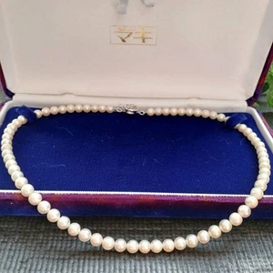 Jewelry Maki Akoya Pearl Necklace, Approx. 7mm, 16.5" Length, Silver Clasp - Bild 1 von 24