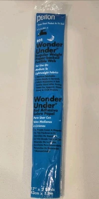 Vintage PELLON Wonder-Under Fusible Interfacing, Style 805, White 17" x 2 Yards - Image 1 of 4