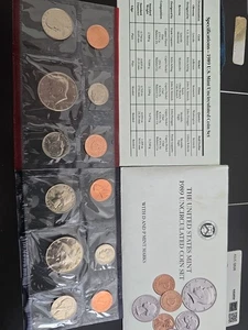 1989 US Mint 10 Coin Uncirculated Set Complete Philadelphia & Denver OGP & COA - Picture 1 of 9