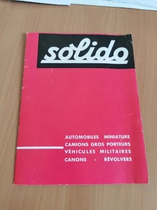 SOLIDO CATALOGUE 1964 AUTOMOBILES CAMIONS VÉHICULES MILITAIRES CANONS REVOLVERS - Imagen 1 de 5