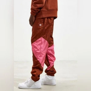 Mens Champion Windbreaker Pants Jogger Dust Brown Copper Bronze Pink SZ L Sport - Picture 1 of 10