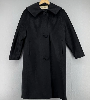Vintage 60s Blin & Blin Lilli Ann Black Wool Cape Coat Women’s Classic Mod - Image 1 of 4
