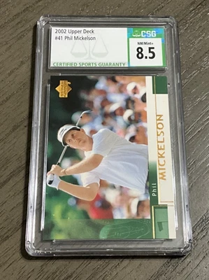 2002 Upper Deck # 41 Phil Mickelson Rookie CSG 8,5 QUASE PERFEITO/PERFEITO - Imagem 1 de 2
