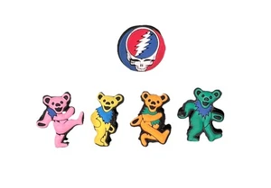 Croc Charms Grateful Dead Steal Your Face Dancing Bear Dead & Company SET of 6 - Picture 1 of 2