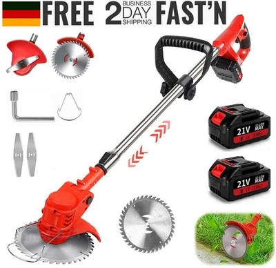 SUMEBER 21V Rasentrimmer mit 2x Akku 4 in 1 Freischneider Akku für Gartenschneiden DHL