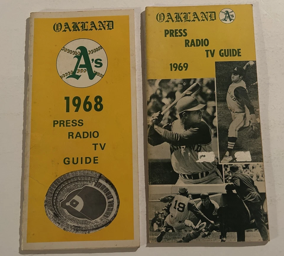 1968 1969 Oakland A's Media Guide Set Lote 2 Reggie Jackson Jim Hunter Sal Bando Foto 1 de 4