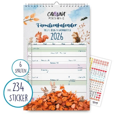 CALLUNA® – Familienkalender 2026 mit 12 Motiven und 6 Spalten für die Familie - Bild 1 von 4
