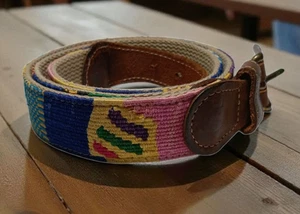 A Tail We Could Wag Belt Embroidered Native Multicolor Sz 38 Unisex Mens Womens - Picture 1 of 9