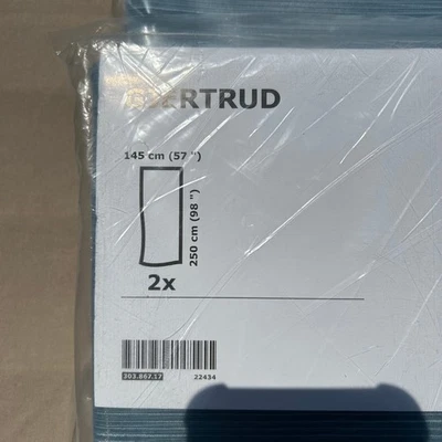 Прозрачные шторы IKEA GJERTRUD 2 панели синие 57x98 род карман обработка окон - Изображение 1 из 4