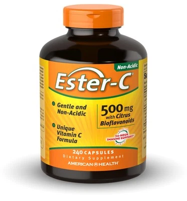 American Health Ester-C 500 mg with Citrus Bioflavonoids - 240 Capsules - Gentle - Image 1 of 4