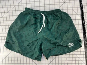 Vintage 80s 90s Adult XL Green Umbro Checkered Made In USA Shorts Soccer Tennis - Picture 1 of 7