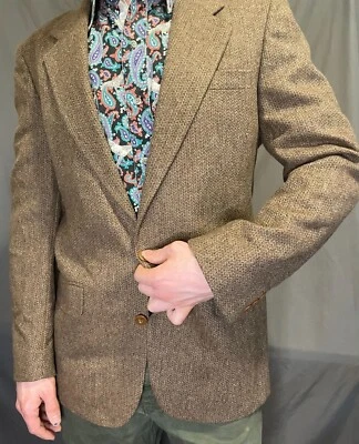 复古 Calvin Klein 法国制造 Yves Saint Laurent 粗花呢运动外套 ~41R  — 第 1/4 张图片