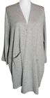Donni Gray Sandwash Striped Open Front Cardigan One Size Long Line Sweater NWT 