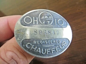STATE OF OHIO 893947 REGISTERED CHAUFFEUR BADGE PIN - Picture 1 of 4