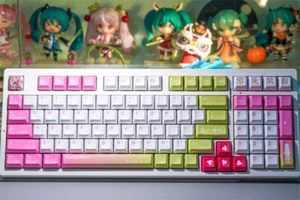 Demon Slayer Kanroji Mitsuri Anime PBT KCA Height Keycap Set 140 Key for Mechani - Picture 1 of 8