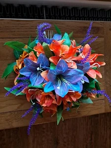 Orange And Purple Lilly Flower Arrangement - Picture 1 of 3