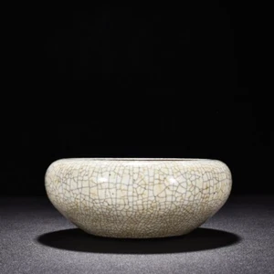 6.6" china antique song dynasty ge kiln porcelain moon white glaze brush wash - Picture 1 of 8