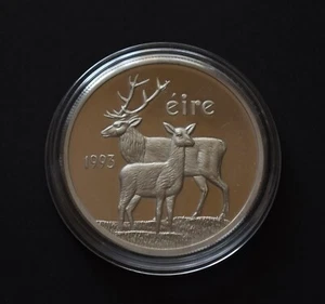 RARE IRELAND ECU 1993 999 SILVER EURO PROOF EIRE Euro Coin Harp Deer - Picture 1 of 2