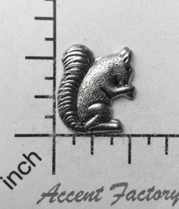 43494 2 Pc Matte Silver Oxidized Small Squirrel Jewelry Finding - Picture 1 of 3