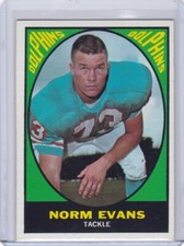 AM: 1967 Topps Football Card #85 Norm Evans Miami Dolphins - ExMt-NrMt