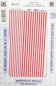 Microscale Decal #48-114 Union Pacific 3" & 4-3/4" Striping for: Diesels & Pass - Picture 1 of 1