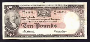 Australia R-63. (1960) 10 Pounds - Coombs/Wilson.. Reserve Bank.. aVF - Picture 1 of 2