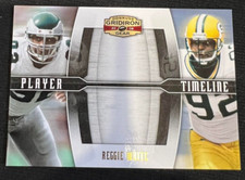 REGGIE WHITE Packers 2008 Donruss Gridiron Gear Player Timeline #136/500 NFL HOF