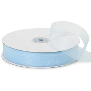 5/8" Wide Light Blue Shimmer Sheer Organza Ribbon - 25 Yards (00462) - Picture 1 of 1