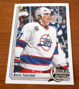 Tarjeta de calificaciones de novato Keith Tkachuk Winnipeg Jets 1992-93 Upper Deck #364 - Imagen 1 de 2