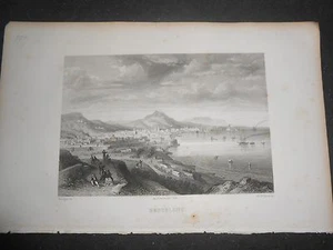 1863 STAHLSTICH ANSICHT BARCELONA STICHSTECHER ROUARGUE FRERES SPANIEN - Bild 1 von 7
