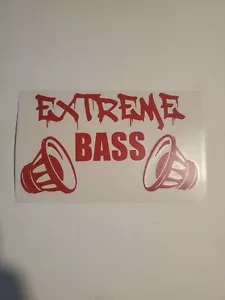 extreme bass car Decal Vinyl 5"x8" Red - Picture 1 of 1
