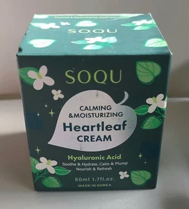 Korean SOQU Heartleaf Cream Hyaluronic Acid Calming & Moisturizing Face Cream - Picture 1 of 6