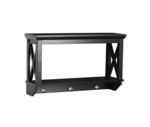 RiverRidge Home La Crosse Wandregal mit 3 Haken Schwarz 26x7x15 - Bild 1 von 2