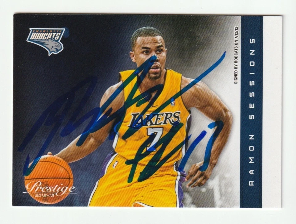 Tarjeta de prestigio Panini firmada por Ramon Sessions 2012-13 #121 Auto Lakers certificado de autenticidad de la NBA Foto 1 de 1