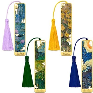 4 PCS Metal Bookmarks with Tassel Bookmarks for Reading Women Pretty Bookmark... - Picture 1 of 6