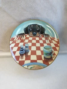 The Danbury Mint Gary Patterson "Hungry Hound" Dachshund Collector's Plate - Imagen 1 de 9