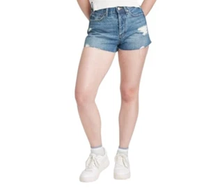 Wild Fable Women Short High Rise Distress 2.5 Inseam Medium Blue Wash 16 NEW FS - Picture 1 of 4