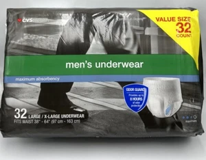 CVS Health Mens Underwear Maximum Absorbency L/XL Size Fits 38" To 64" - Picture 1 of 8