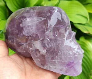 Calavera de cristal de cuarzo amatista natural 1332 g talla curación - Imagen 1 de 14