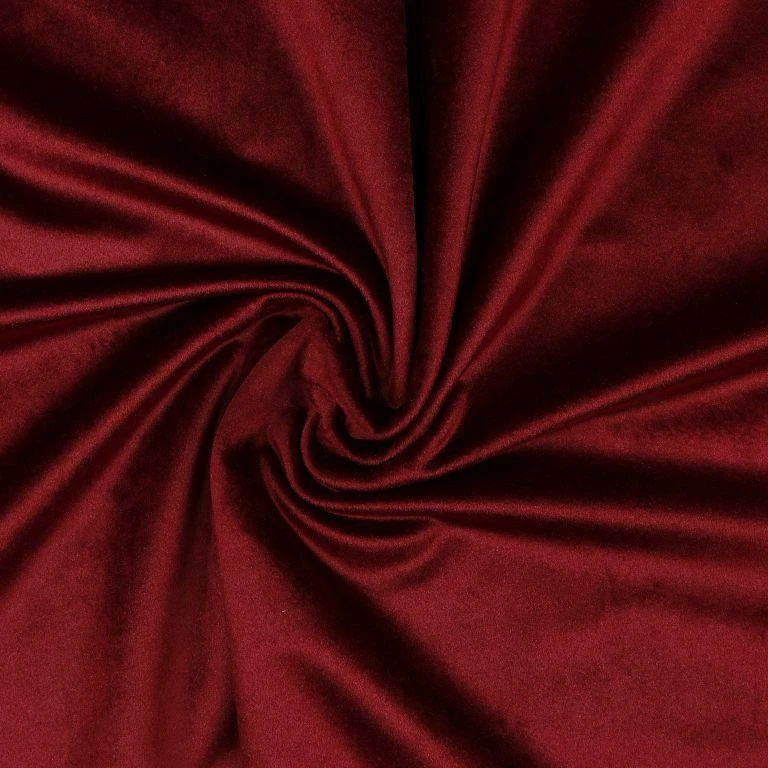 Plush Velvet Velour Fabric Material Bordeaux - Image 1 of 1