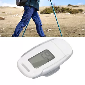 (White)Step Counter Large LCD Screen USB Rechargeable Pedometer W/ Lanyard HG - Picture 1 of 24
