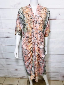Roaman's Womens Dress Size 14W Multicolor Lined V-Neck - Picture 1 of 10
