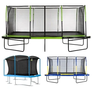 Large Rectangle Gymnastics Trampoline Set & Enclosure Net for Backyard Outdoor - Picture 1 of 43