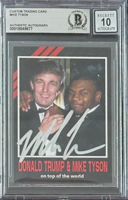 Mike Tyson Signed 2024 Fiterman Exclusive Card Beckett 18049677 President Trump - Image 1 of 2