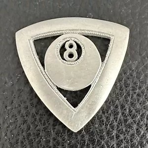 MJG STERLING SILVER . 8 BALL GUITAR PICK. BASED ON DUNLOP STUBBY. ZZ TOP - Picture 1 of 4
