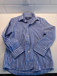 Vineyard Vines Whale Shirt Blue/White Plaid Button Down Boys 8-10 💯condition! - Picture 1 of 5